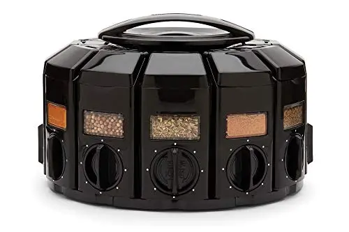 KitchenArt Select-A-Spice Auto-Measure Carousel in black with twelve compartments