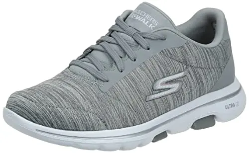 Skechers Go Walk 5 True sneaker in grey with knit mesh upper