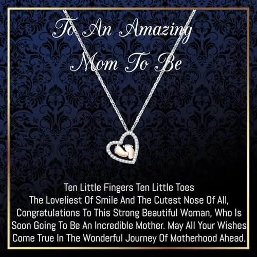 Onepurposegifts gold or silver pendant necklace for pregnant women with interlocking circles design