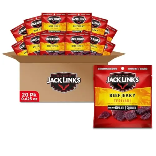 Jack Link's Teriyaki Beef Jerky in a 20-count multipack.
