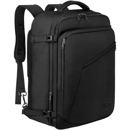 MATEIN 40L Expandable Travel Backpack in black