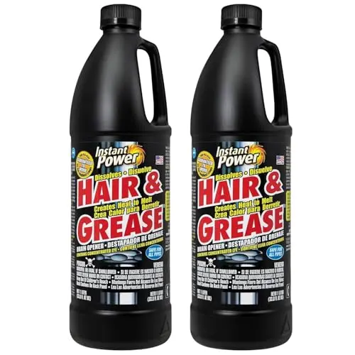 Instant Power Hair and Grease Drain Cleaner twin bottle pack