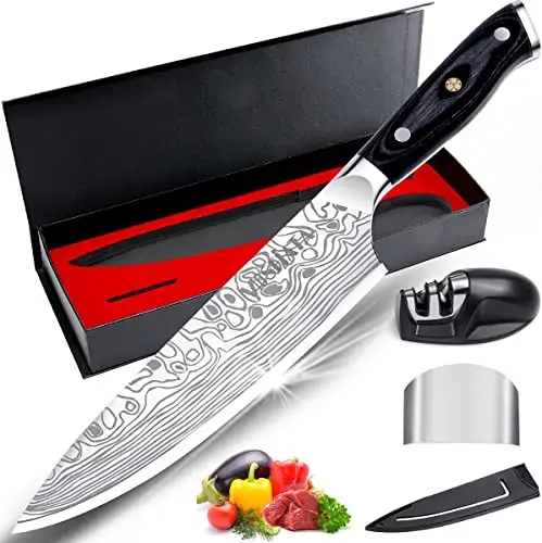 MOSFiATA 8-inch chef knife with German stainless steel blade and micarta handle