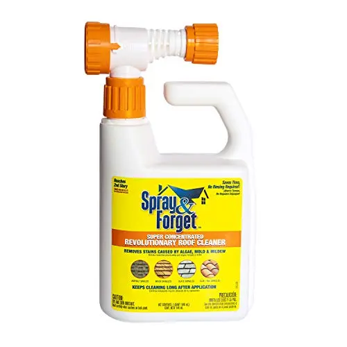 Spray & Forget roof cleaner bottle with hose-end adapter