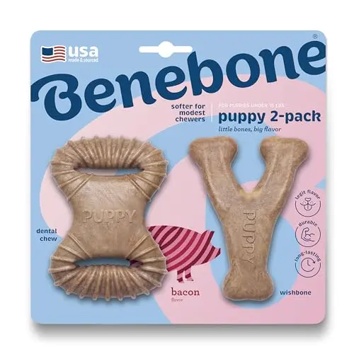 Benebone Puppy Wishbone shaped chew toy