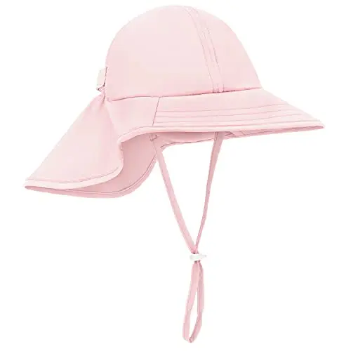 Zelda Matilda light pink flap sun hat for baby