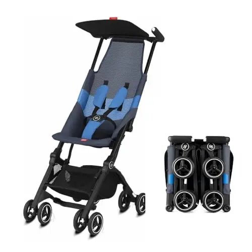 gb Pockit Air All Terrain stroller folded to an ultra-compact size