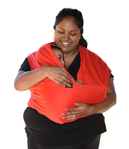 Simply Essential Solutions soft stretchy baby wrap carrier in red