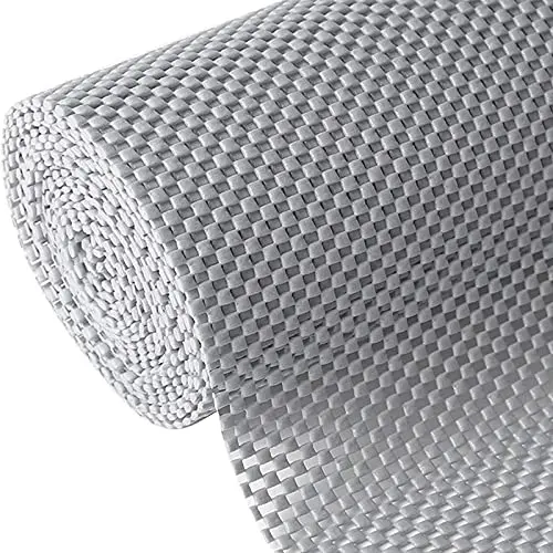 Iwtmm light gray non-slip shelf liner with open grid