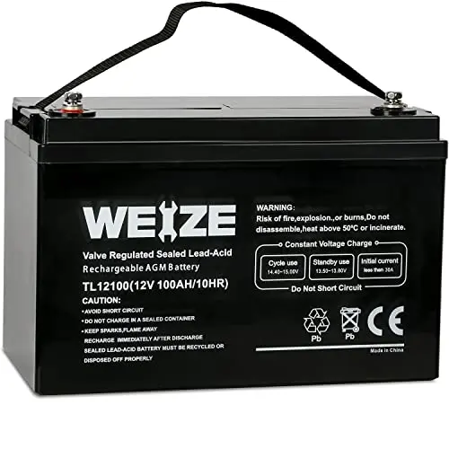 Weize 12V 100Ah sealed AGM deep cycle battery