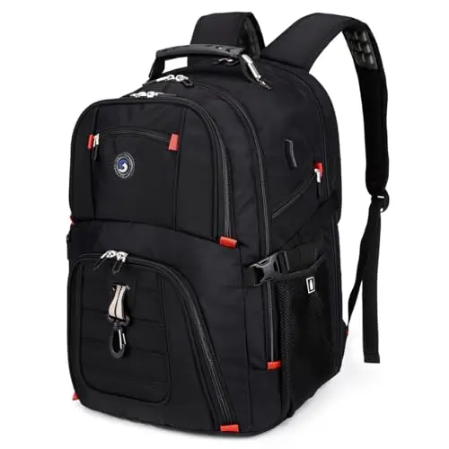 SHRRADOO extra large rolling laptop backpack with multiple pockets and USB port