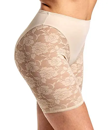 Bandelettes ALLURE anti-chafing lace panty shorts in beige