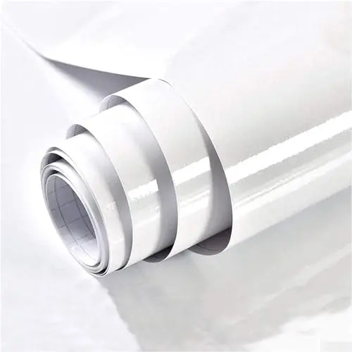TANONE white glitter peel and stick wallpaper roll