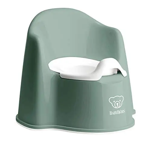 BabyBjorn Potty Chair in Deep Green and White