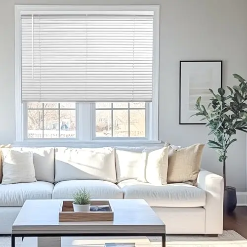 Chicology white cordless horizontal vinyl mini blind
