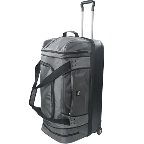 FUL Workhorse Grey Rolling Duffel with hardshell bottom compartment