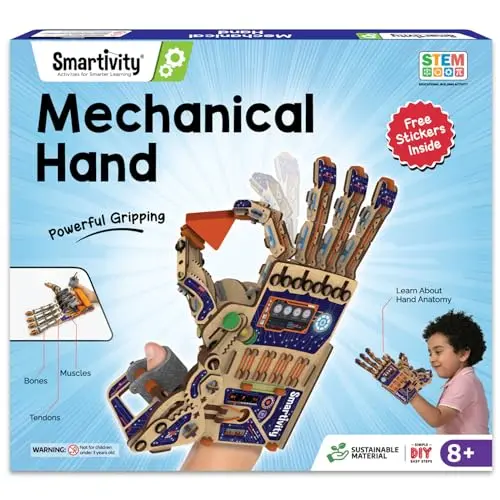 Smartivity DIY Robotic Mechanical Hand STEM kit assembly