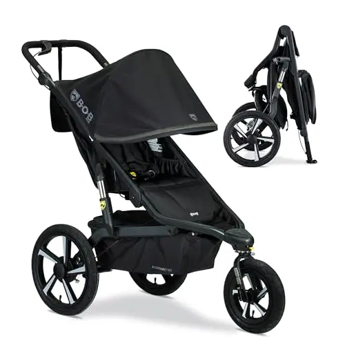 BOB Gear Alterrain Pro black jogging stroller on a hiking trail