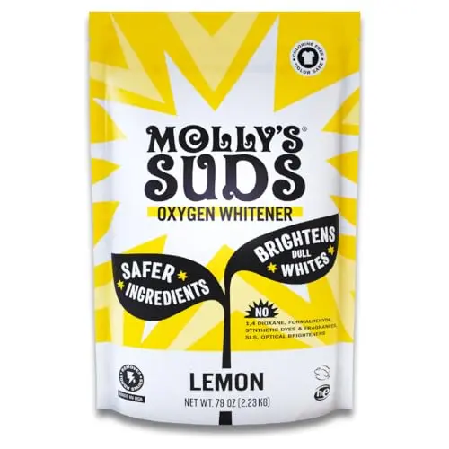 Molly's Suds Oxygen Whitener powder in large 79 oz bag with scoop
