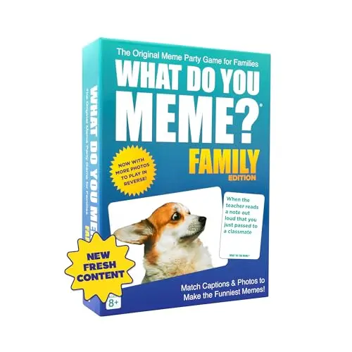 WHAT DO YOU MEME? Family Edition card game box with meme cards