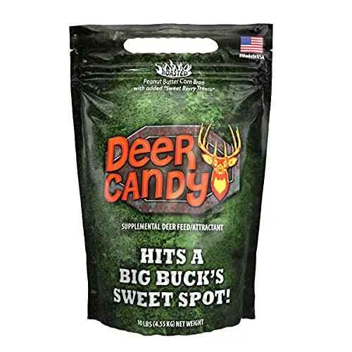 Boss Buck Deer Candy bag with a mix of roasted peanuts, corn, and berry treats.