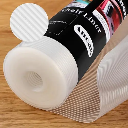 Anoak clear shelf liner with raised stripe pattern