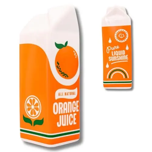ban.do Orange Juice Vase with vintage carton design