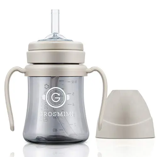 GROSMIMI PPSU sippy cup with rotating handle and soft silicone straw