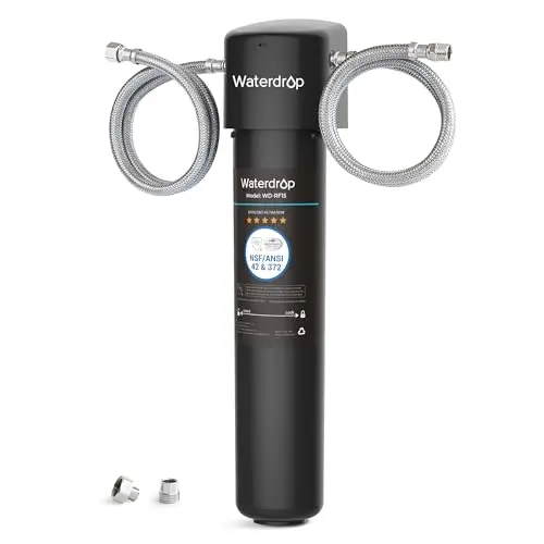 Waterdrop 15UA under sink direct connect water filter with black housing