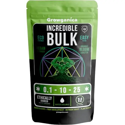 Incredible Bulk Organic Bloom Booster fertilizer container