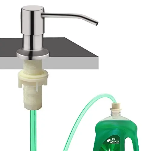 OHiHi brushed nickel soap dispenser pump with extension tube kit