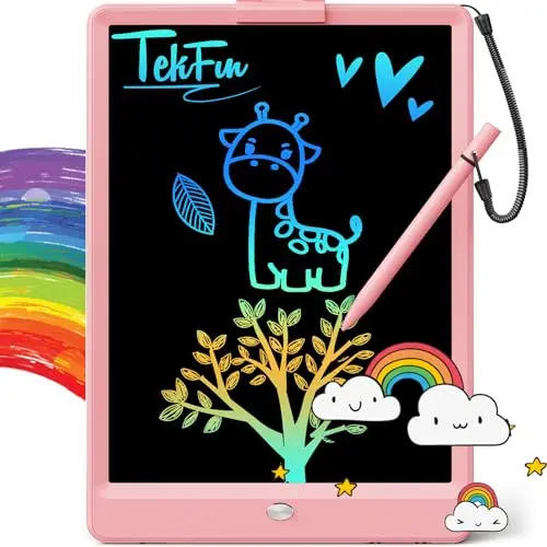 Pink TEKFUN LCD doodle board for toddlers