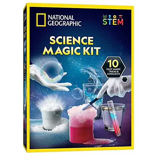 National Geographic Magic Chemistry Set science kit for kids with magic wand and experiments