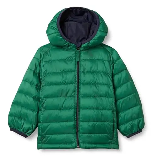 WULFUL boys blue and black waterproof ski jacket with removable hood