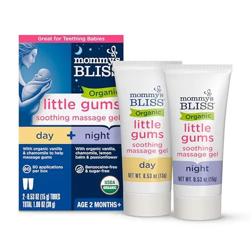 Mommy's Bliss Organic Little Gums Soothing Massage Gel day and night combo