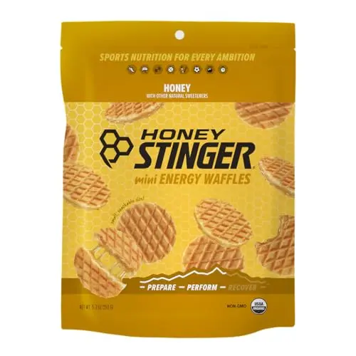 Bag of Honey Stinger Mini Honey Waffles spilling out