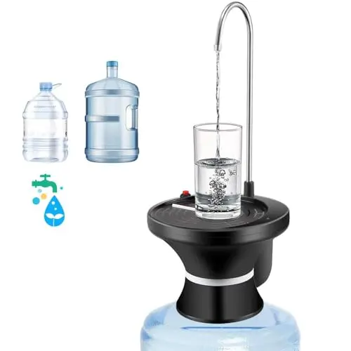 VUIYA black portable USB rechargeable water bottle pump for 5-gallon jugs