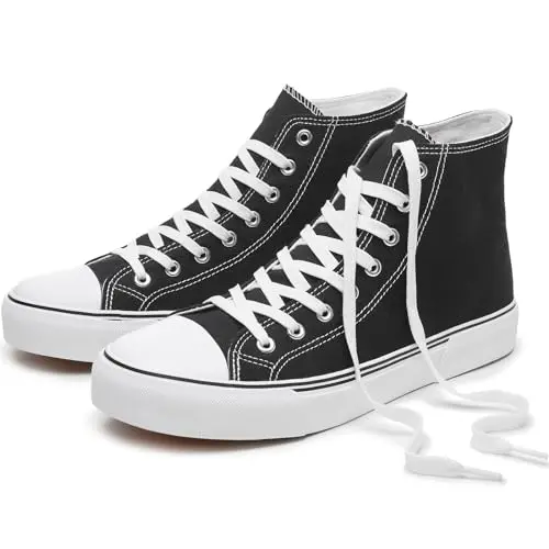 Hash Bubbie classic black high top canvas sneakers for women and girls