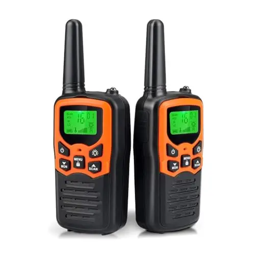 MOICO orange walkie talkies with LCD display