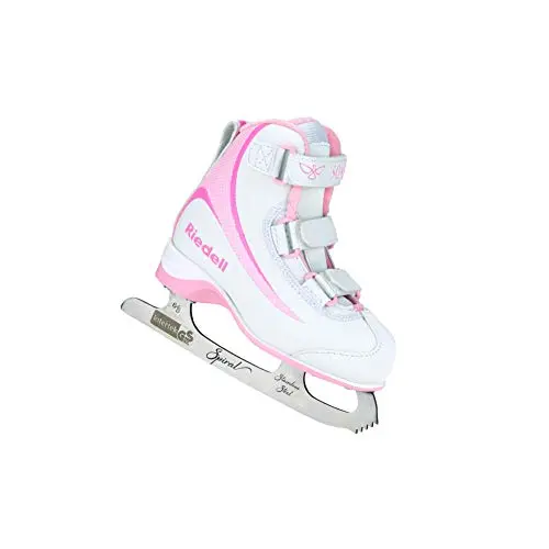 Riedell Soar Junior ice skates with plush lining in pink