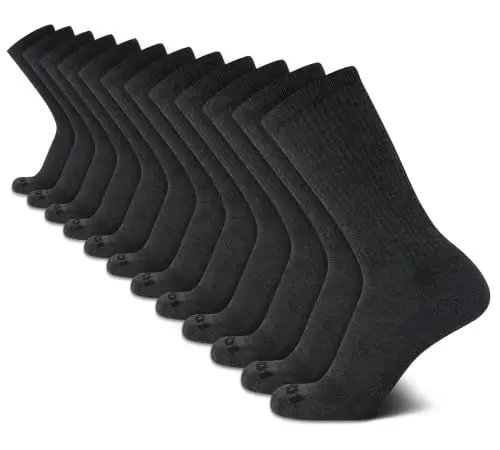 AND1 Moisture-Wicking Cushioned Crew Socks in Charcoal Grey