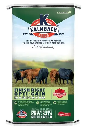 Finish Right Opti Gain medicated feed for beef cattle