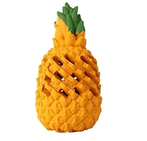 LPHSNR orange pineapple-shaped dog chew toy made of natural rubber