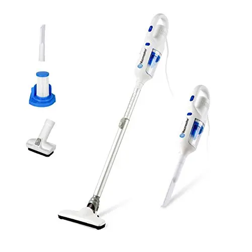 Vacmaster white corded lightweight stick vacuum with attachments
