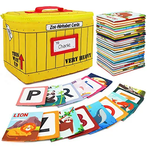 Urban Kiddy soft cloth alphabet flash cards with animal pictures