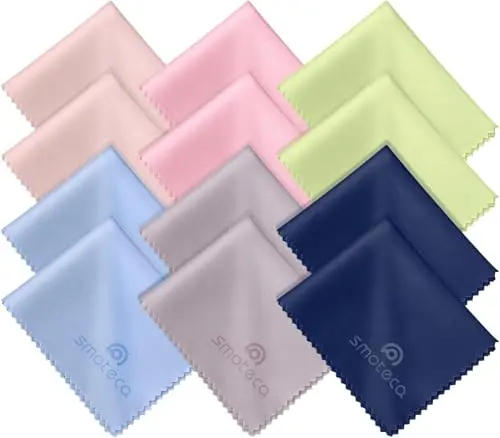SmoTecQ 12-pack assorted color microfiber cleaning cloths
