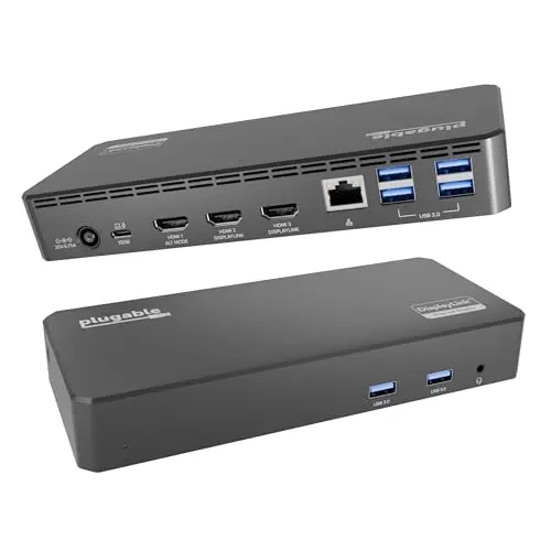 Plugable USB-C triple display docking station with 100W PD
