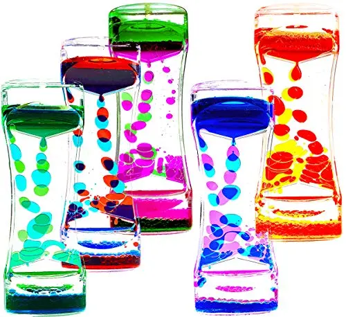 FKYTION pack of 5 colorful liquid motion bubbler timers for visual stimulation