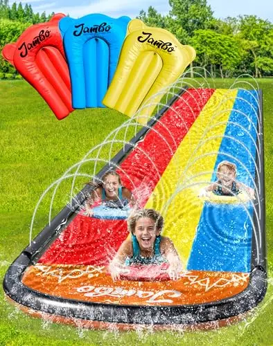 JAMBO 16 foot premium slip and slide with three-way sprinkler