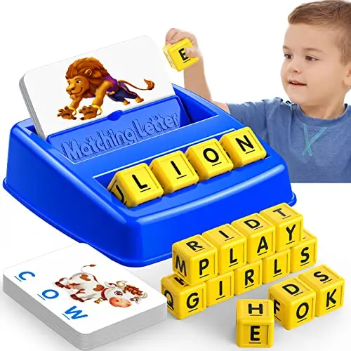 LIWIN LET'S GO! Matching Letter Game for kids with cards and letter cubes